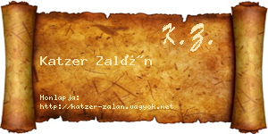 Katzer Zalán névjegykártya